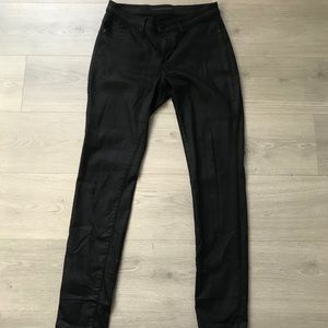 Matte leather jeans